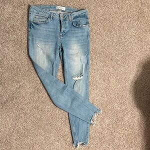 Zara Light Blue Distressed Women's Skinny Jeans